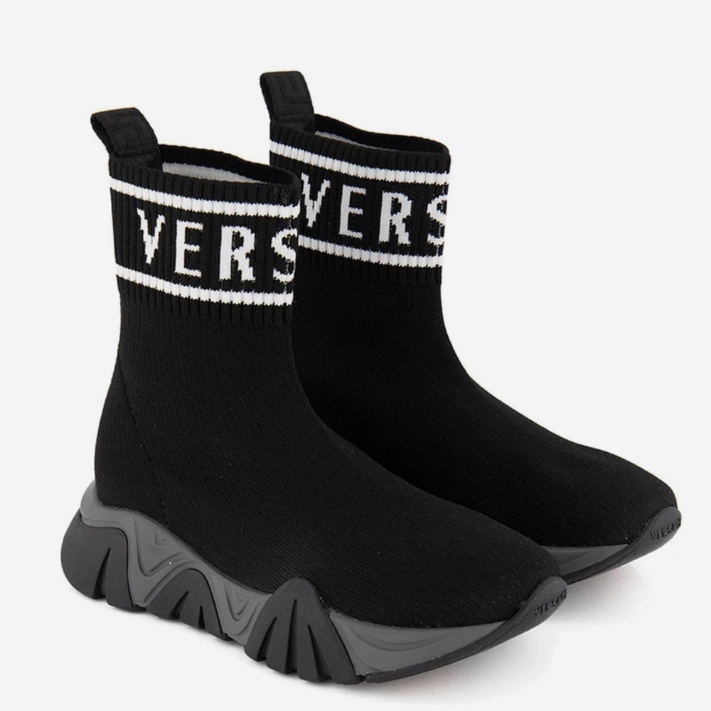 Versace Sneakers - High Top Sock - Kids EUC